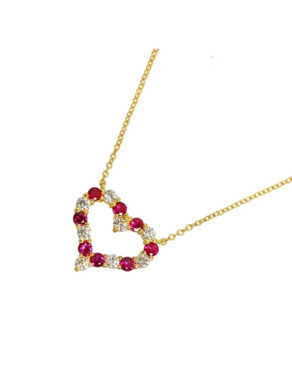 Tiffany & Co Sentimental Heart Ruby Diamond Necklace 37 18k YG